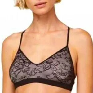 Lululemon Live In Lace Black Nude Bralette S